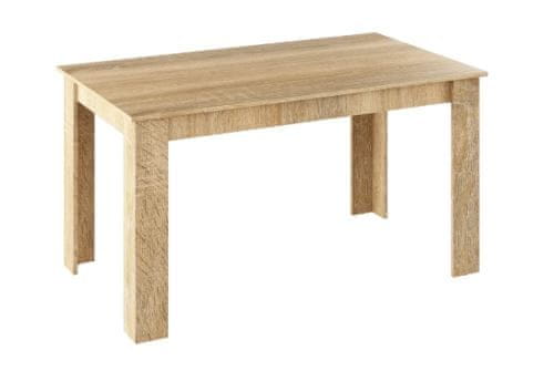 KONDELA Jedálenský stôl dub sonoma 140x80 cm GENERAL NEW